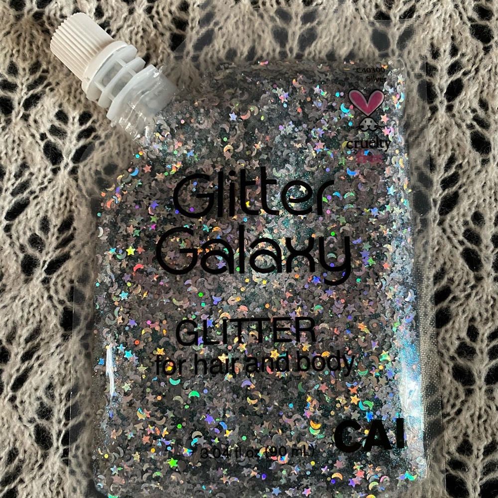 CAI Glitter Galaxy silver hair and body glitter new package. 3 per order.